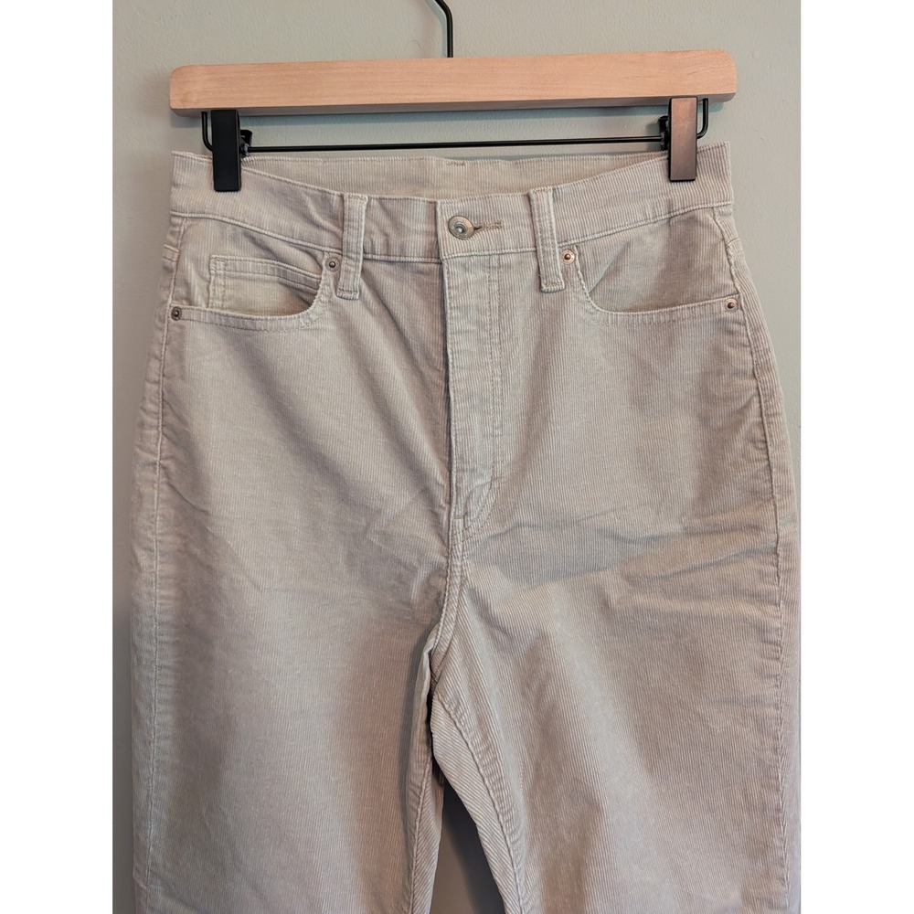 Uniqlo Womens Beige High Rise Corduroy Flare Pants Size 4 453627 Neutral Slim - Picture 2 of 8